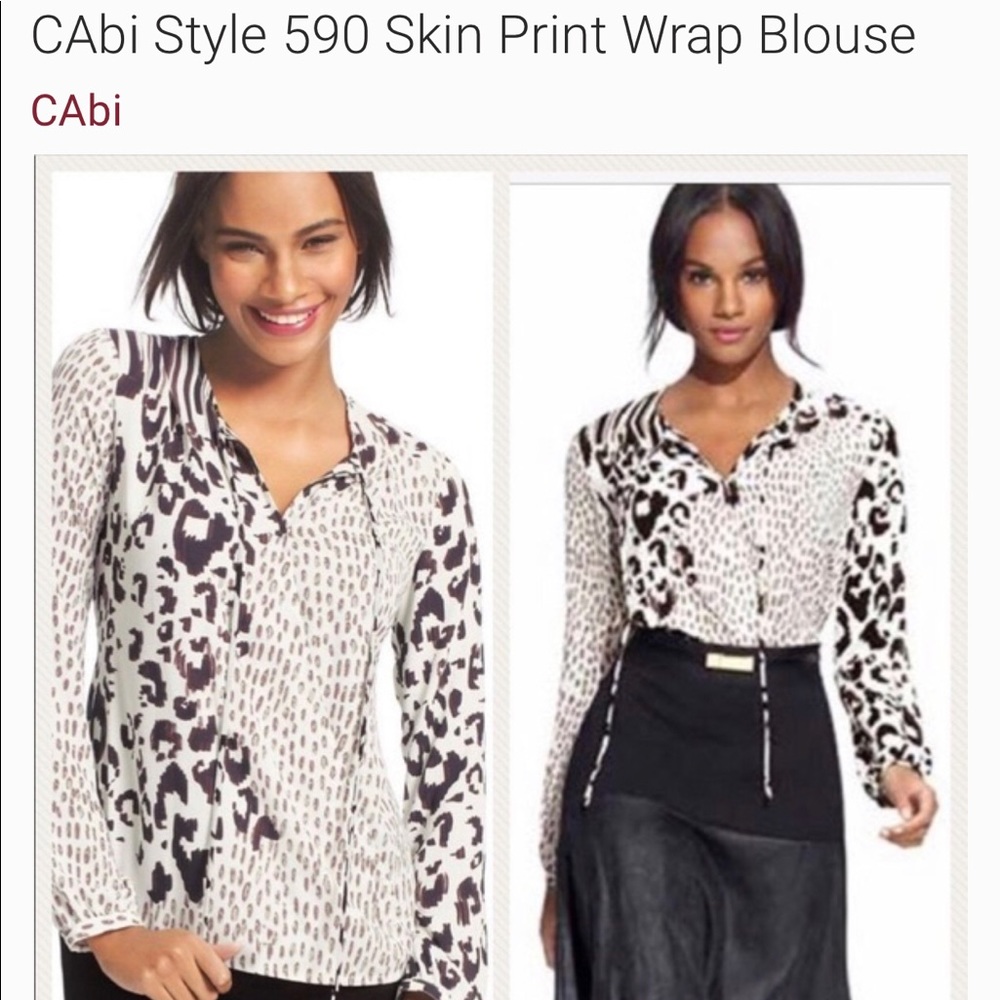 CAbi skin print wrap blouse 😊